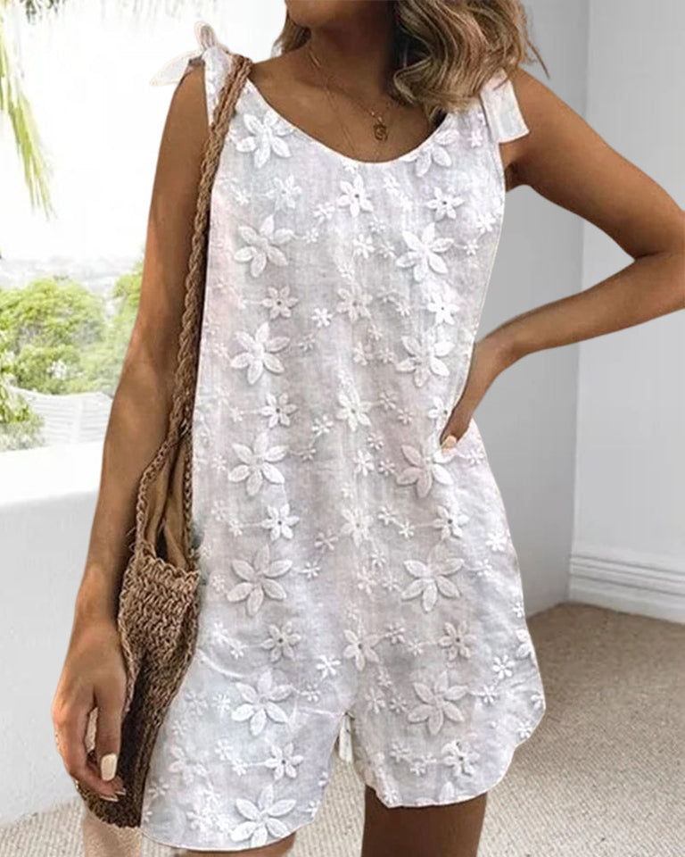 Casual Jumpsuit with Lace Strap