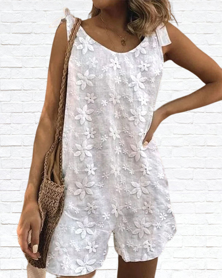 Casual Jumpsuit with Lace Strap