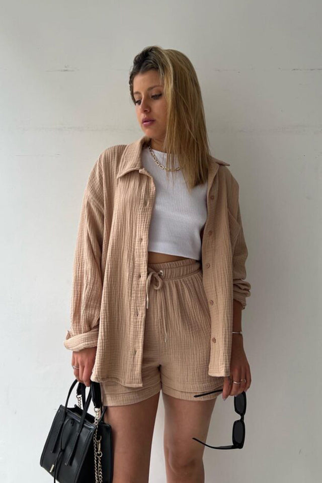 Theresa's™ Long Sleeve Shirt Short Set - Radiant into the summer
