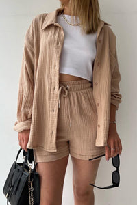 Theresa's™ Long Sleeve Shirt Short Set - Radiant into the summer