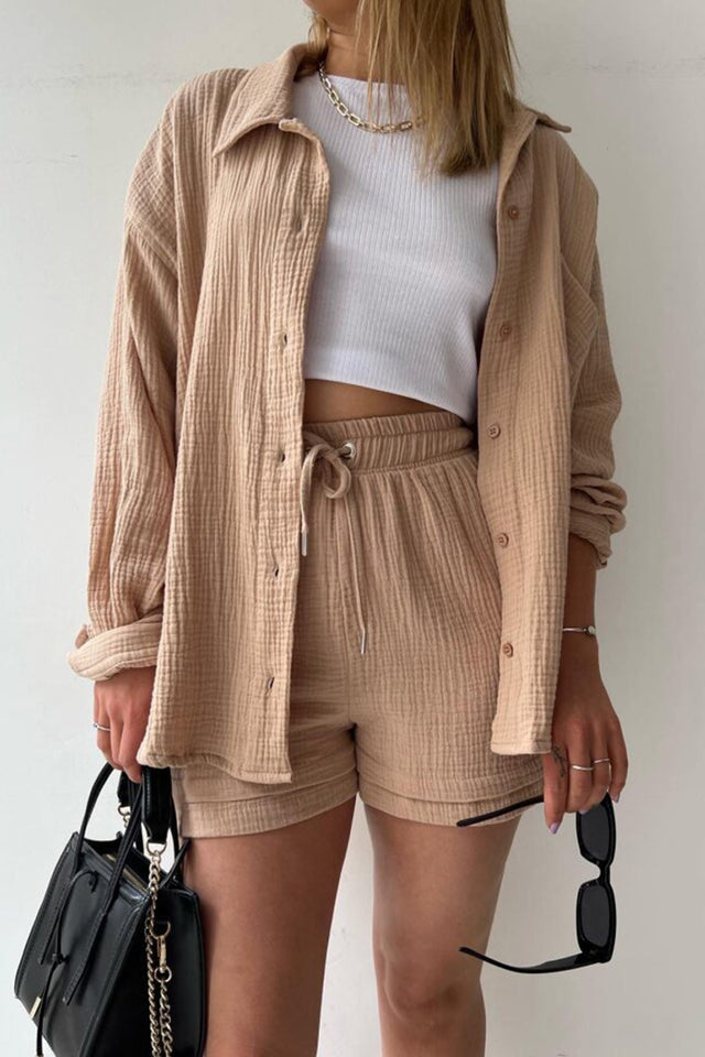 Theresa's™ Long Sleeve Shirt Short Set - Radiant into the summer