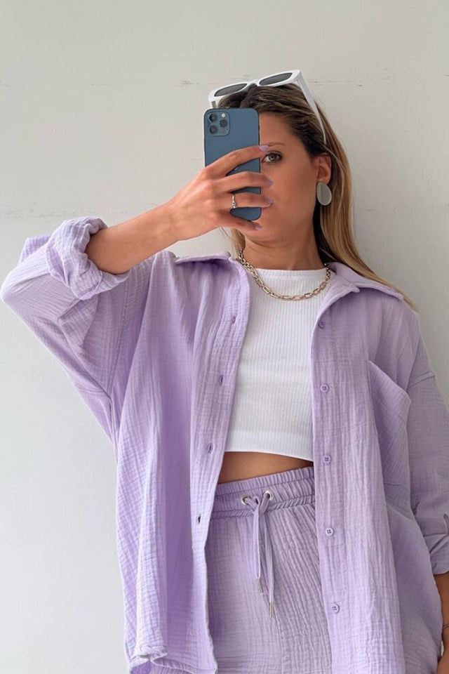 Theresa's™ Long Sleeve Shirt Short Set - Radiant into the summer
