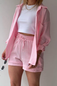 Theresa's™ Long Sleeve Shirt Short Set - Radiant into the summer