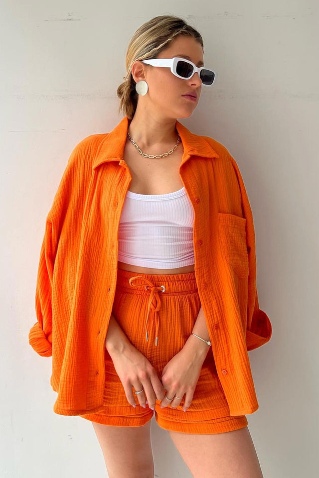Theresa's™ Long Sleeve Shirt Short Set - Radiant into the summer