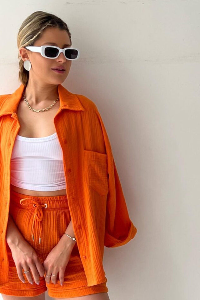Theresa's™ Long Sleeve Shirt Short Set - Radiant into the summer