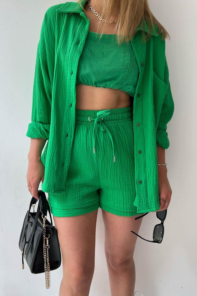 Theresa's™ Long Sleeve Shirt Short Set - Radiant into the summer