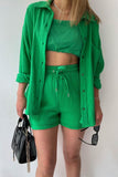 Theresa's™ Long Sleeve Shirt Short Set - Radiant into the summer