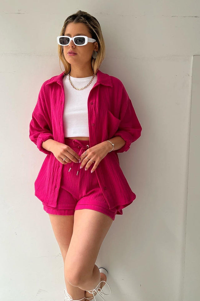 Theresa's™ Long Sleeve Shirt Short Set - Radiant into the summer
