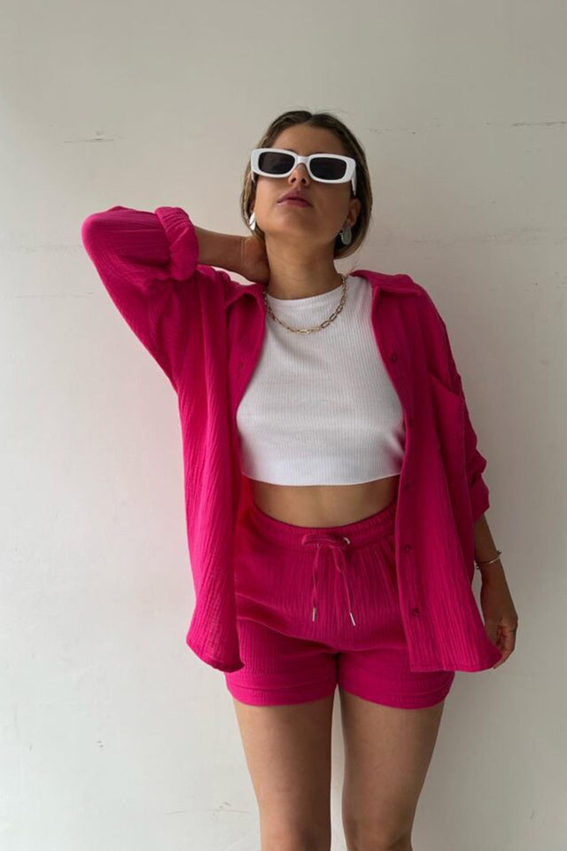 Theresa's™ Long Sleeve Shirt Short Set - Radiant into the summer